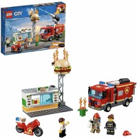 LEGO City Fiamme al Burger Bar 60214 Pompieri con Pompa Acqua 327 pz